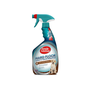Simple Solution Hard Floor Extreme Pet Stain and Odor Eliminator Spray, Dog and Cat Enzyme Cleaner, Pro-Bacteria Cleaning Power, Strong Urine, Pee and Poop Smell Remover for Hardwood Floors, 32 oz