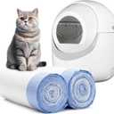 40 Count Extra Large Cat Litter Box Liners, Litter Waste Receptacles Bags for Giaceaw Self Cleaning Cat Litter Box (Blue)