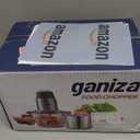 GANIZA Food Processors, Electric Food Chopper with Meat Grinder & Vegetable Chopper - 2 Bowls (8 Cup+8 Cup) with Powerful 450W Copper Motor - Includes 2 Sets of Bi-Level Blades (Grey)