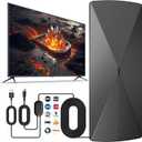 2026 TV Antenna, Digital TV Antenna Indoor with Signal Booster, Long Range Antenna for Smart TV and All Older TV's-Supports 4K 1080p -33ft Coaxial Cable