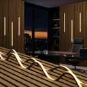 Recessed LED Strip Lighting for Wood Slat Wall, 6PCS 3000K Clip-in Lights, No Adhesive, Hidden Design with Touch Dimmer & Switch for Living/Kitchen/Bedroom, Fits 0.51" & 0.59" Wall Panel(Black Cover)