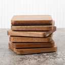 Acacia Wood Coasters with Iron Holder Stand for Coffee Table, Drink Protection Decor (Square Acacia Wooden Set 6)