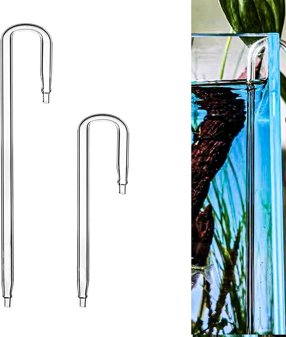 2PCS Glass U Shape Tube for Aquarium Air Pump Fish Tank Aquarium CO2 Diffuser Connect Tube