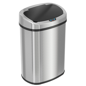 SensorCan Touchless Sensor Trash Can with Odor Control System, Stainless Steel, 49 Liter / 13 Gallon, Oval