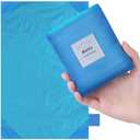 Ainiv Picnic Blanket, Mini Pocket Beach Mat 43.3 x 55.1IN (2-3 People) Foldable, Lightweight Waterproof Sand Free, Foldable Thin Ground Sheet for Outdoor Camping Hiking Travel - with Hand Strap