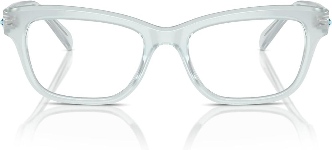 Swarovski women's Sk2022 Square Prescription Eyewear Frames (Opal Light Blue/Demo Lens)