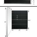 24x30 Inch Aluminum Framed Bathroom Medicine Cabinet Surface Mount Single Door Storage, Silver