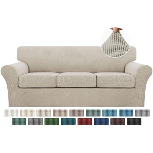 Turquoize 4 Piece Sofa Covers for 3 Cushion Couch Sofa Slipcover Soft Couch Cover for Dogs-Washable Sofa Furniture Covers with 3 Individual Cushion Covers (3 Cushion Sofa, Island Fossi) Turquoize 4 Piece Sofa Covers for 3 Cushion Couch Sofa Slipcover Soft Couch Cover for Dogs-Washable Sofa Furniture Covers with 3 Individual Cushion Covers (3 Cushion Sofa, Island Fossi)