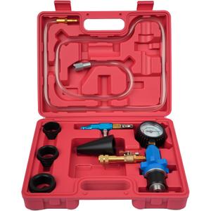 DAYUAN Cooling System Vacuum Purge Radiator Coolant Refill Tool Kit, Automotive Water Tank Pneumatic Vacuum Antifreeze Change Filler Set with 4 Sizes Adapter Hose for Car Van SUV Truck