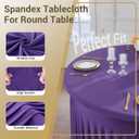 Outpain 6 Pack Purple Spandex Tablecloth for 72in/6FT Round Tables,Stretchy 132inch Fitted Round Table Cloths, Wrinkle Free Tablecloth with Skirt for Wedding, Graduation & Banquet