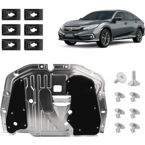 Engine Splash Shield Guard Compatible with 2016-2021 Civic Engine Case Guard Under Car Shield Cover Replacement 74110-TBA-A00 90674-TY2-A01 Engine Splash Guard