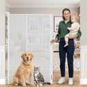 Reinforced 65" Extra Tall Baby Gate for Doorway, Jump-Resistant & Prevent Crawling Underneath Retractable Dog Gates Extra Tall, 0-55" W Retractable Pet Gate for Pet, Dogs, Cats, Puppies, Babies, White