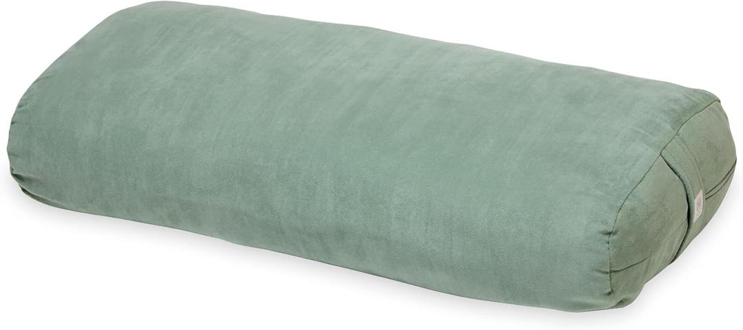 Gaiam Yoga Bolster - Long, Rectangular Meditation Pillow - Supportive Cushion for Restorative Yoga and Sitting on the Floor - Built-In Carrying Handle - Machine Washable Cover' (Sage)