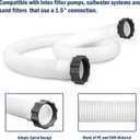 1.5" Pool Hose for Intex Filter Pump - 29060E Pool Hoses for Above Ground Pools, 1.5 Inch Pool Filter Hose for Coleman Intex Sand Filter Pumps & Saltwater Systems 59" Long (2 Pack)