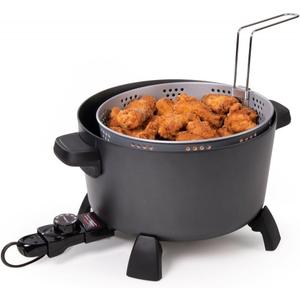 Presto 06009 10-Quart Kitchen Kettle XL Multi-Cooker, Steamer and Deep Fryer, Black