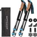 GPTCAMP Walking Sticks,Trekking Poles Collapsible Hiking Poles,Lightweight Folding Travel Walking Pole for Men Women,2pc Adjustable Hiking Stick with EVA Foam Grips for Backpacking (-Blue)