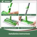 Eyliden Sweeper Mop with 36 Refills - 3 Types of Disposable Dry & Wet Cloths | Lock-Tight Design No Lost Pads, Universal Refills, Multi-Surface Sweeping Starter Kit for Pet Hair, Dust, Floor Cleaning