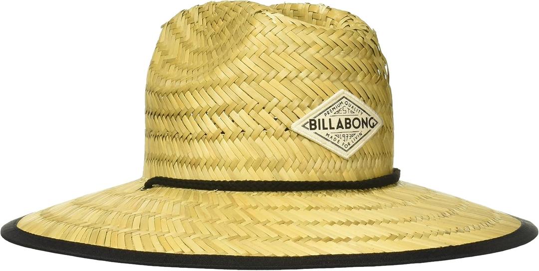 Billabong Women's Tipton Straw Lifeguard Hat, Structured Construction with Printed Fabric Lining Under Brim (Beige)