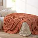 TOONOW Faux Fur Luxury Throw Blanket,Double Side Soft Fluffy Shaggy Fuzzy Blanket for Couch Sofa Bed (Carnelian, X-Large Twin Size)