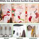 Wreath Hanger, Heavy Duty Suction Cup Hooks for Front Door, Plastic Clear Hooks for Halloween Christmas Wreaths, Welcome Sign, Glass Door, Tile Wall (Clear - 4 Pack)