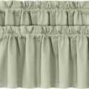 H.VERSAILTEX 100% Blackout Curtain Valances for Kitchen Windows/Bathroom/Living Room/Bedroom Thermal Insulated Rod Pocket Valances for Windows, 2 Pack, 52" x 18", Light Sage