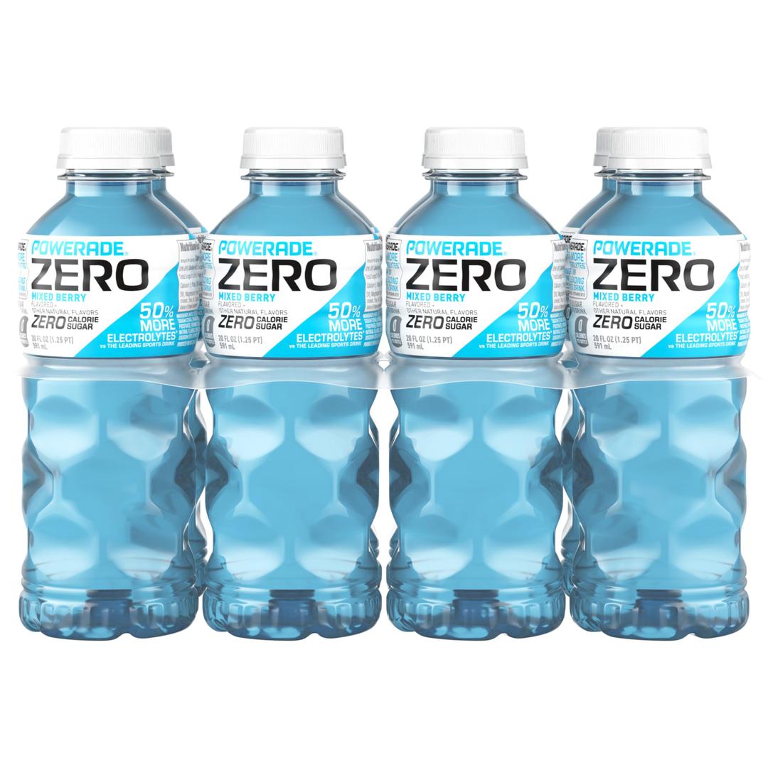POWERADE Electrolyte Enhanced Zero Sugar Mixed Berry Sports Drink, 20 Ounce (Pack of 24), BBD 19/2026