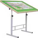 Puzzle Table 1500 Pieces Wooden Jigsaw Puzzle Table with Legs Height Adjustable & Angled Tiltable Puzzle Tables for Adults Folding Puzzle Board, 37.8 inches x 26.5 inches x 2.36 inches