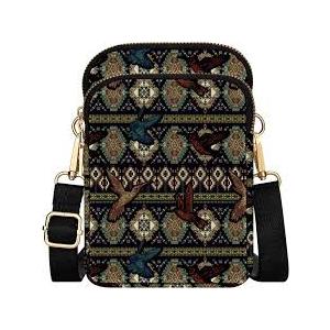 YINHEXI Small Crossbody Bags for Women, Mini Cell Phone Wallet Purse, Shoulder Bag for Women and Men (Brown-Bird)
