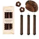 Heatless Curls Overnight Hair Curlers - 3 Pcs No-Heat Curling Rod to Sleep In and Shower Cap,Velvet Hair Rollers with Satin Wrap