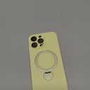 360° Spin Invisible Magnetic Stand for iPhone 16 Pro Max Case Silicone Supports Wireless Charging Full Camera Protection Shockproof 16 Pro Max Case Women Men Soft Touch Liquid Silicone Cover, Yellow