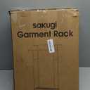 Sakugi Metal Clothes Rack - Double Rod Clothing Rack with Fixed Design and Rolling Wheels, Coat Rack with Built-In Shelf for Closet Organizers and Storage (38.5" x 16.9" x 59.0", Black)