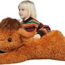 38.5 Inch Brown Giant Highland Cow Plush Stuffed Animal - Large Cow Pillow Gift for Kids and Adults, Couch & Bed Decor
