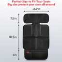 Kaiphy Car Seat Protector - Seat Protection Mat - Thick Padding - Durable, Waterproof Fabric, Leather Reinforced Corners & 3 Pockets for Handy Storage Black