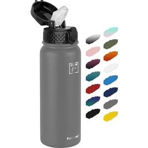 Fanhaw 20 Oz Stainless Steel Insulated Sports Water Bottles with Straw for Kids, Men and Women (Gray) Fanhaw 20 Oz Stainless Steel Insulated Sports Water Bottles with Straw for Kids, Men and Women (Gray)