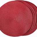 HODJOY Placemats Set of 6, Round Woven Table Mats for Dining Table, Washable Non-Slip Placemats for Christmas, 15inches (Dark Red)