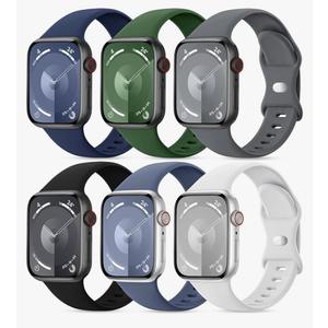 3 Pack Sport Bands Compatible with Apple Watch Bands for Women 40mm 41mm 44mm 45mm 46mm 42mm 38mm 49mm Men, Soft Silicone Waterproof iWatch Strap for Apple Watch Series 10 9 8 Ultra SE 7 6 5 4 3 2 1