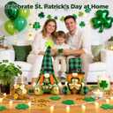 LEKSON St Patricks Day Decorations Gnomes Set, Lucky Shamrock Boy & Girl Irish Gnome with Weighted Bottom, Shelf Sitters for Tiered Tray, Farmhouse Mantel, Table & Home Decor Gift