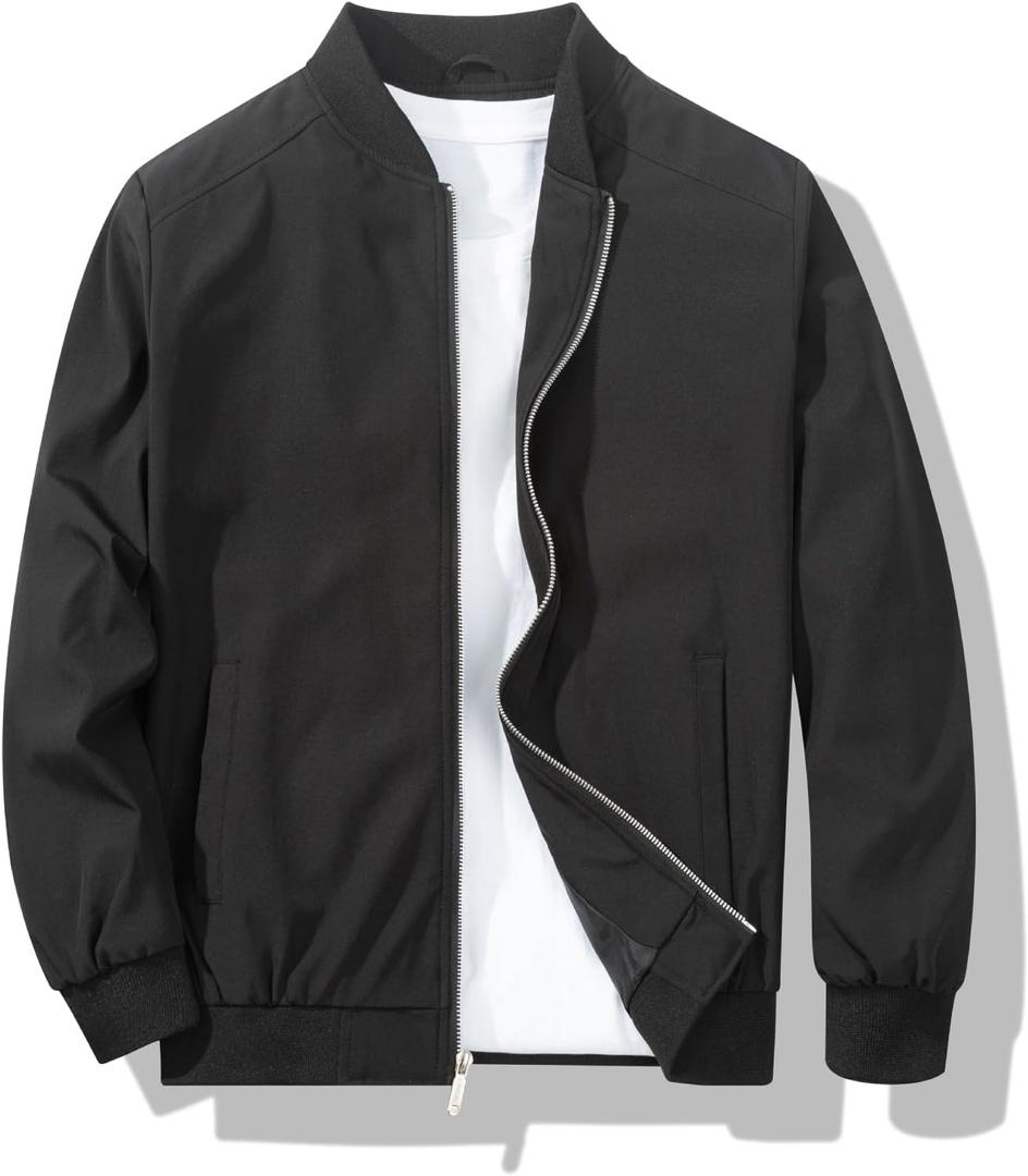 Men's Bomber Jacket Fashion Stylish Lightweight Windbreaker Spring Fall Casual Jackets for Men (XXL)