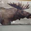 Wildlife Canvas Pictures Wall Art: Majestic Moose Animal Artwork Print in Wood Grain for Farmhouse Living Room Decor (36''W x 24''H,Multi-Sized) (Deer)