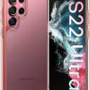 TOCOL for Samsung Galaxy S22 Ultra Case, Translucent Matte Hard Back [Military Grade Shockproof] [Anti-Scratch & Anti-Fingerprint] Slim Fit Protective Cover for Galaxy S22 Ultra Case 6.8'', Rose Gold (Pink)