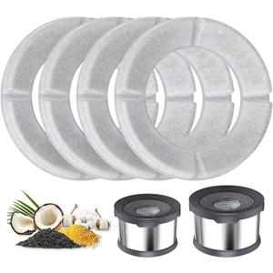 UPSKY 4PCS Replacement Filters for 8L/2.1Gal, 10L/2.6Gal and 12L/3.17Gal Round Dog Water Bowl