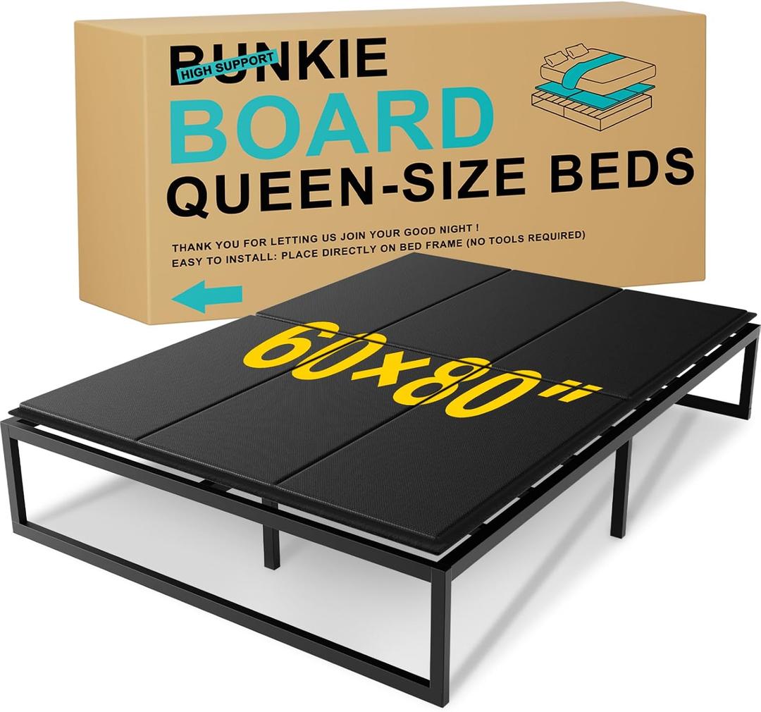 Queen Bunkie Board 10mm (60x80 inches) - Anti-Sag Mattress Support Board, Noise-Minimizing, Breathable & Moisture Resistant - Universal Fit for Metal Bed Frame,Platform Beds & Pull-Out Sleeper Sofa