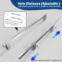 Adjustable Shower Door Handle, 304 Stainless Steel Pull Bar, Replacement Shower Handle, Fits Hole Diameter 8mm, Modern Towel Bar & Grab Rail for Bathroom - Bright Chrome (1 Handle Only)