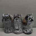 3-Pack Owl Decoys for Bird Deterrent - Weatherproof Bird Repellent Devices for Outdoor Use - Plastic Owls to Scare Birds Away and Control Garden Pests