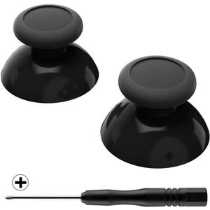 eXtremeRate Black Replacement 3D Joystick Thumbsticks, Analog Thumb Sticks with Cross Screwdriver for Nintendo Switch Pro Controller