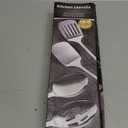 4 Pcs Cooking Utensils Set, Stainless Steel Kitchen Utensils, Heat Resistant Metal Kitchen Tools Include Solid & Slotted Turner Wok Spatula, Serving Spoon, Ergonomic Handle, Easy to Clean, Silver