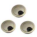 3Psc Desk Grommet,Cable Cord Hole Cover for Home and Office,Metal Zinc Alloy Materilal (Bronze, 2 Inchs)