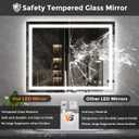 Koonmi 30x36 LED Bathroom Mirror, Backlit + Front Lit, LED Bathroom Mirror with Lights for Wall, 3 Colors, Anti-Fog, Dimmable Brightness, Memory Function, Tempered Glass