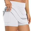LouKeith Tennis Skirts for Women Golf Athletic Activewear Skorts Mini Summer Workout Running Shorts with Pockets (Small, White)