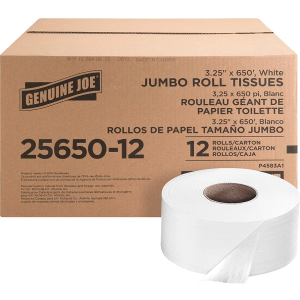 Genuine Joe 2-ply Jumbo Roll Dispnsr Bath Tissue, Model:GJO2565012